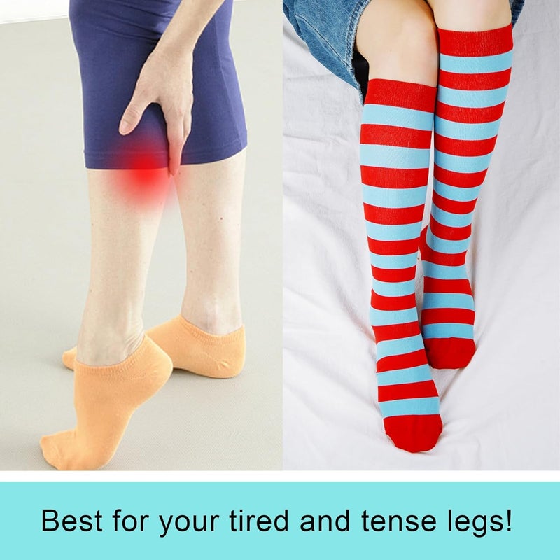 Junely Compression Socks for Women Knee High for Running Athletic Nurses Pregnant Women Work Support Travel Flight Sports - Image 4